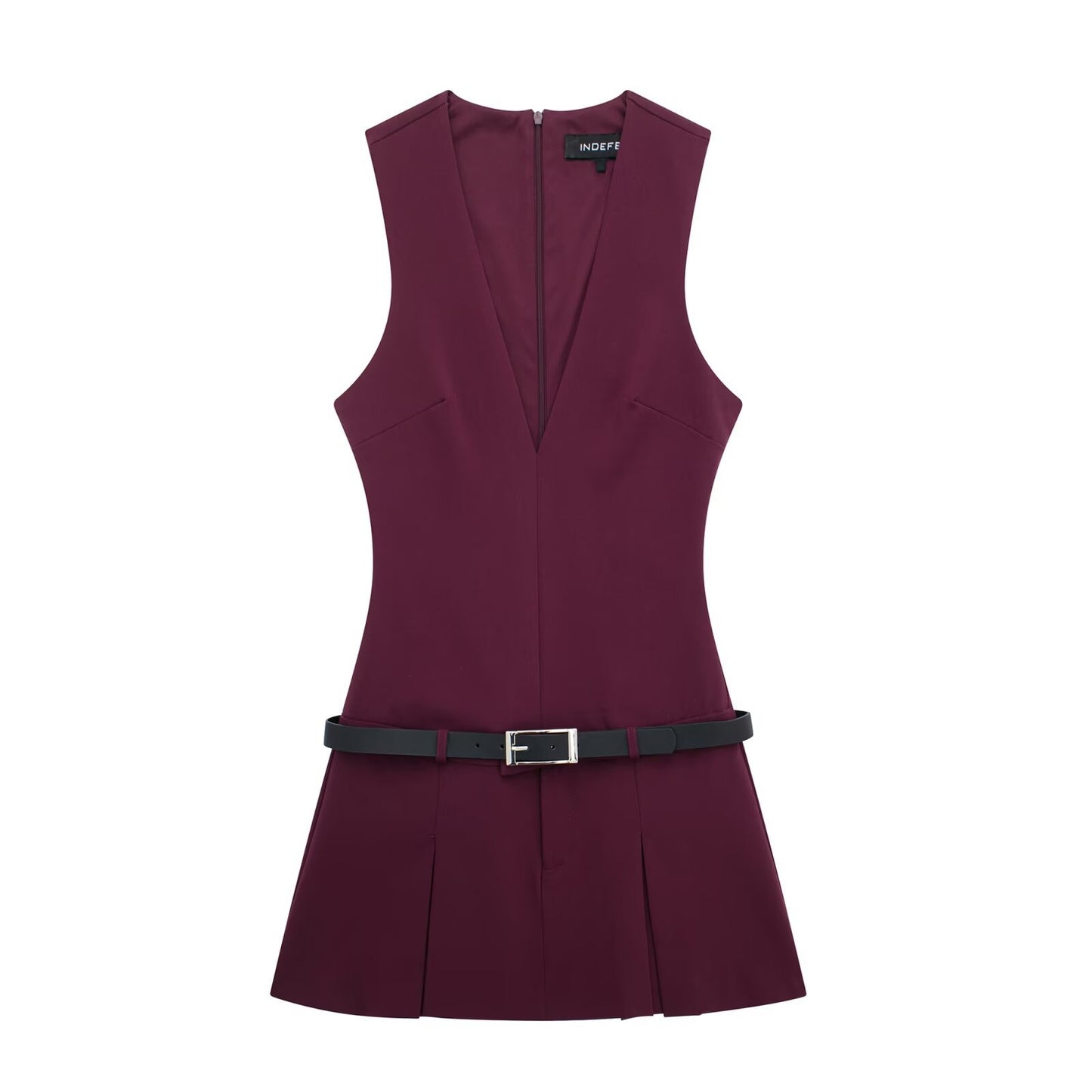 STILVOLLES ÄRMELLOSES KLEID MIT GÜRTEL – ZEITLOSE ELEGANZ