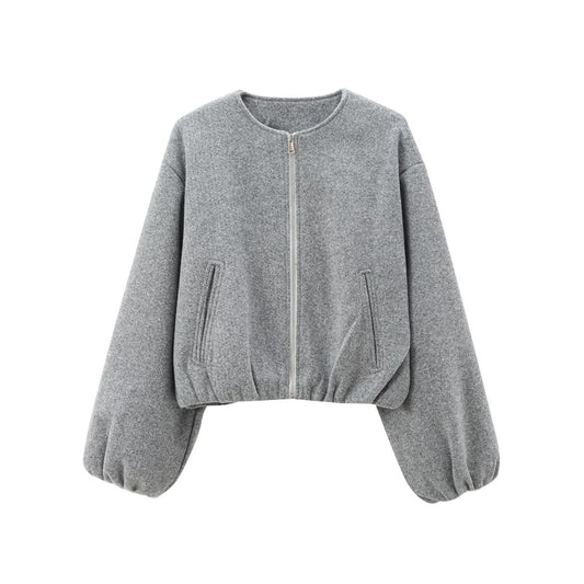 MODERNE KURZJACKE MIT REISSVERSCHLUSS