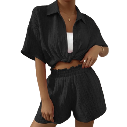 LEICHTES SOMMER-SET MIT HEMD UND SHORTS – LÄSSIG UND STILVOLL