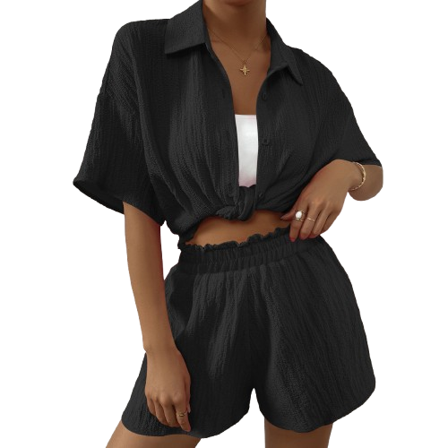 LEICHTES SOMMER-SET MIT HEMD UND SHORTS – LÄSSIG UND STILVOLL