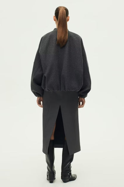 KLASSISCHE BOMBERJACKE AUS FILZ